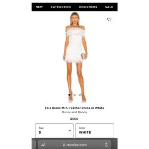 Bronx and Banco Lola Blanc Mini Feather Dress in White